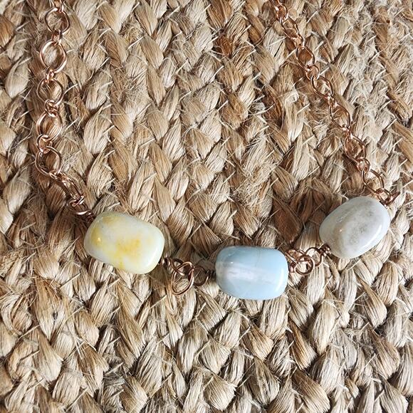 Amazonite Gemstone Layering or Standalone Necklace Statement Chunky Short - Picture 4 of 6